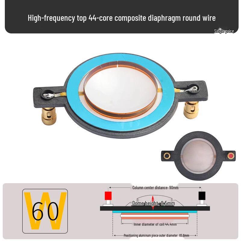 44.4mm Tweeter Voice Coil with Multiple Diaphragm Options and Flat Wire for 44 Core Speaker Repair