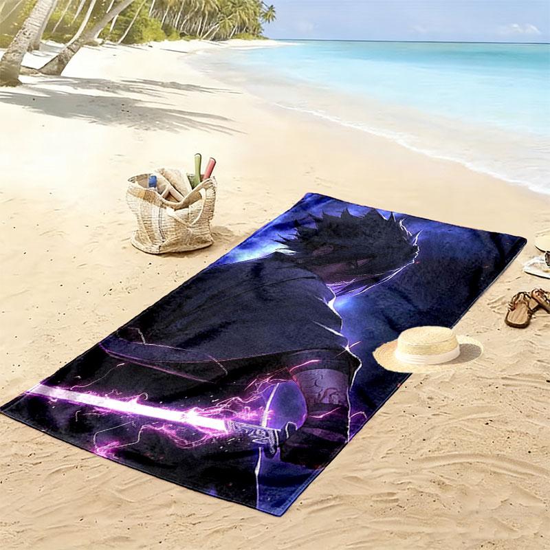 Sasuke Naruto Print Beach Towel, Large Soft Quick Dry Towel for Beach Camping Swimming