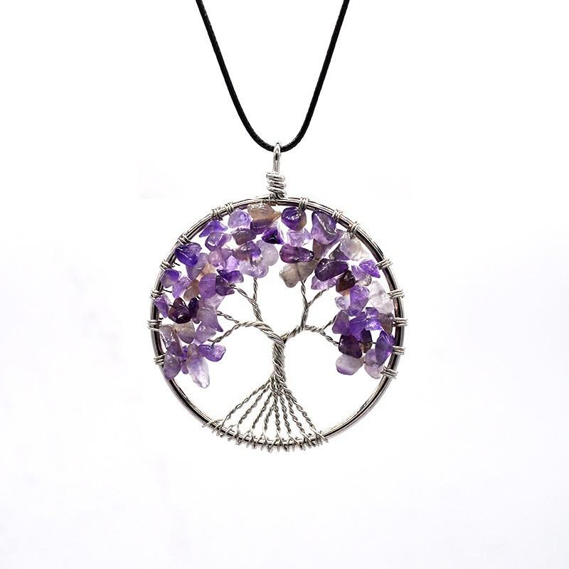 Natural Gravel Tree Of Life Necklace, Fortune Tree Root Necklace N138
