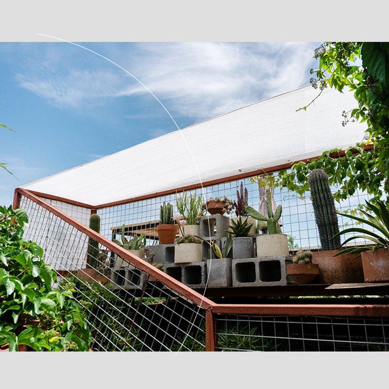 4-pins Vit Skuggväv Utomhus Suckulentväxter Skjul Solskyddsnät Trädgård Pergola Markis UV-skyddande Bilskuggsegel