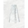 Printed Design Light Blue Sketch Floral Print All-Season Women's Maxi Skirt, Casual Elastic Waist A-Line Half Skirt