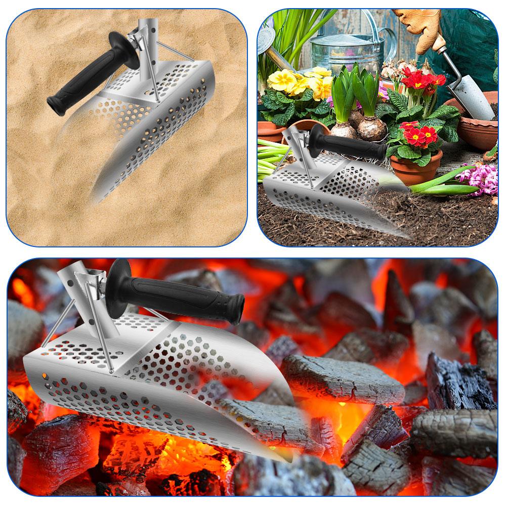 Extended Iron Sand Shovel, Heavy-duty Long Beach Shovel, Stainless Steel Metal Detector, Spoon, Long Handle, Beach Treasure Hunt