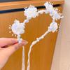 Sweet Hanfu Headdress Elegant Floral Crown Hairband Temperament Children Flower Headband  Party