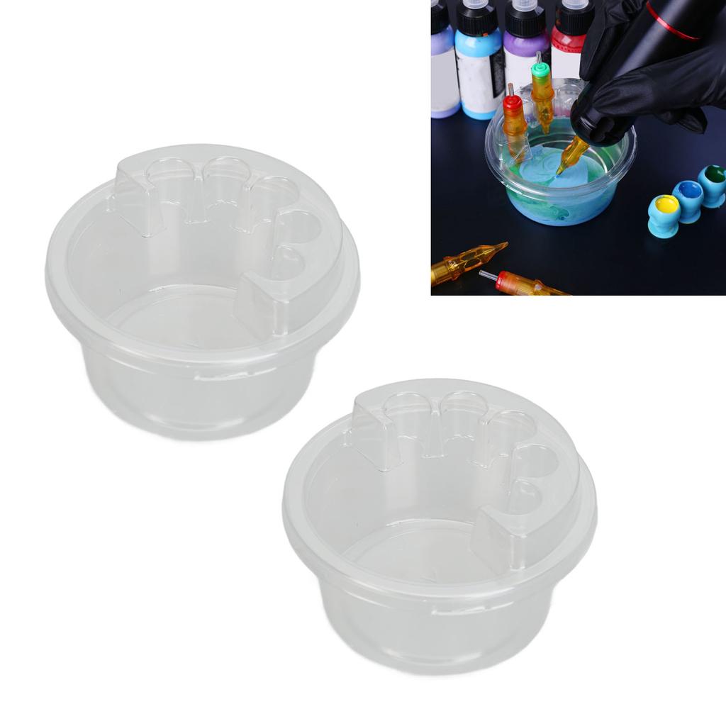 20 Sets Tattoo Cartridge Needle Holder Disposable Tattoo Needle Cleansing Cup with Holder Stand