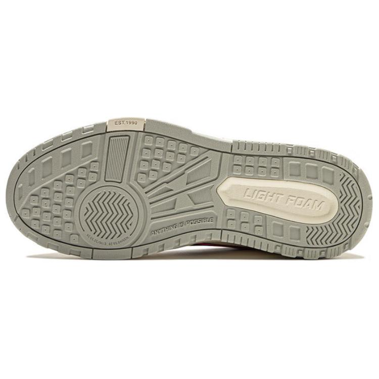 Li Ning Wave MID FLEECE Thermal Slip Resistant Mid Top Skateboard Shoes Men's Beige Red AGCU159-1