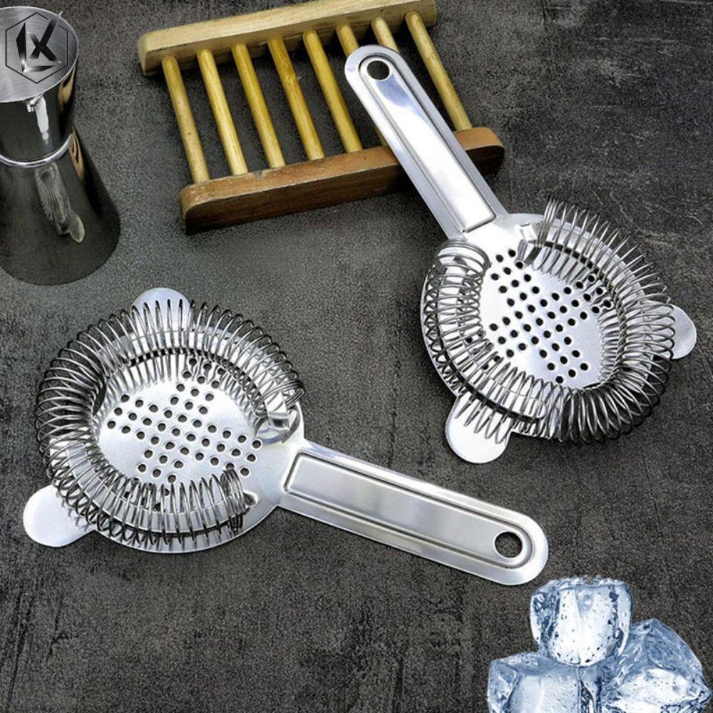 Silver Bar Strainer Stainless Steel Hawthorne Strainer Mixed Drink Cocktail Strainer  Home Bar Use