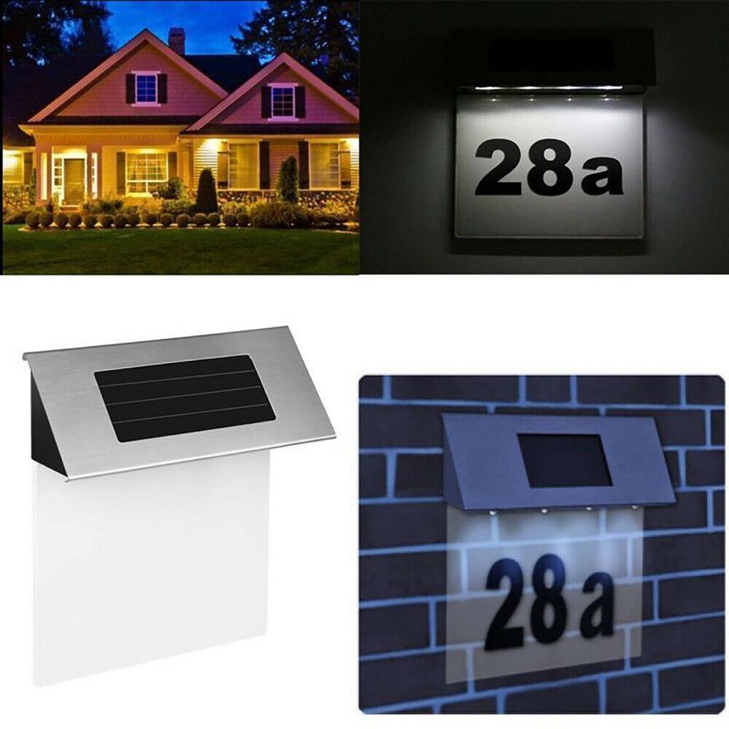 Solar House Numbers Address Sign Weather Proof LED Address Plaque with Light Sensor for Home