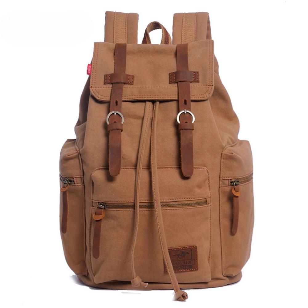 Canvas Bag Retro Men's Bag Durable Backpack Computer Bag Student Schoolbag Outdoor Travel Bag
