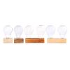 Retro Style Pear Vases w/Wooden Stand Decorative Hydroponic Planter Home Decor
