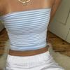 Strapless Tube Top Strapless Short Top Striped Mini Vest