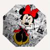 Minnie Mouse,Comic Strip Themed Automatic Opening and Closing Folding Umbrella, Reinforced 8 Ribs, Compact Travel Design, Fashionable Foldin