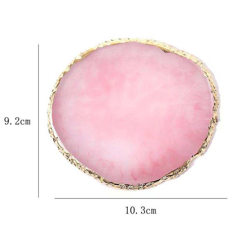 Nagelkunstpalette Falsche Nagelspitzen Farbmischpalette Zeichenpalette Gelpolitur Ausstellungsregal Runder Harz-Achatstein Maniküre-Werkzeug