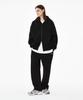 MOZMOZ Wide Fleece-Lined Training Pants With String Embroidery Details Black