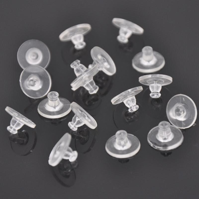 Pack of 100 Silicone Earring Plugs Earrings Back Clear Rubber Ear Studs Stoppers Comfortable Closures for Heavy Earrings