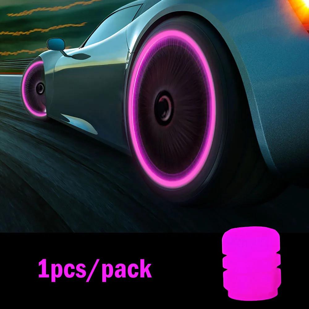 1/4/8pcs  Luminous Car Tire Valve Cap Fluorescent Night Glowing Decor Motorcycle Bike Wheel Nozzle Dustproof Tyre Valve Stem Cap