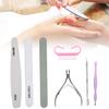 7 sztuk pilnik do paznokci szczypce do skórek stalowy popychacz do usuwania martwego naskórka zestaw narzędzi do manicure