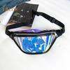 Transparent Waist Bag Waterproof Mini Fanny Pack Iridescent Belt Bag with Adjustable Strap for Women Men Travel Fitness Outdoor Use