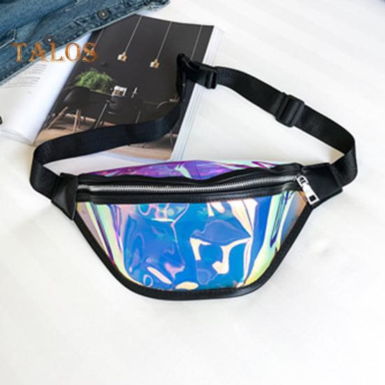 Transparent Waist Bag Waterproof Mini Fanny Pack Iridescent Belt Bag with Adjustable Strap for Women Men Travel Fitness Outdoor Use