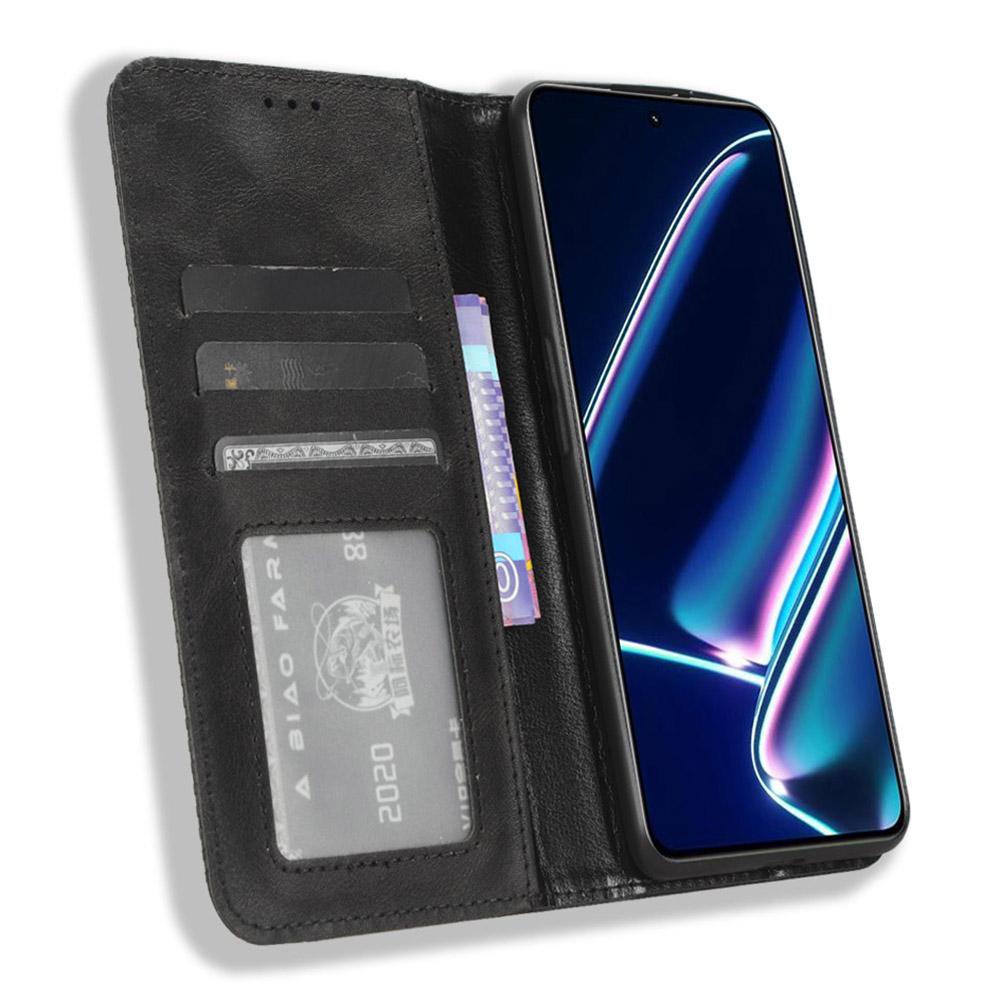 

Magnetic Phone Case Wallet for Realme GT Neo5 SE 5G,Stand Retro PU Leather Phone Protection Cover Black