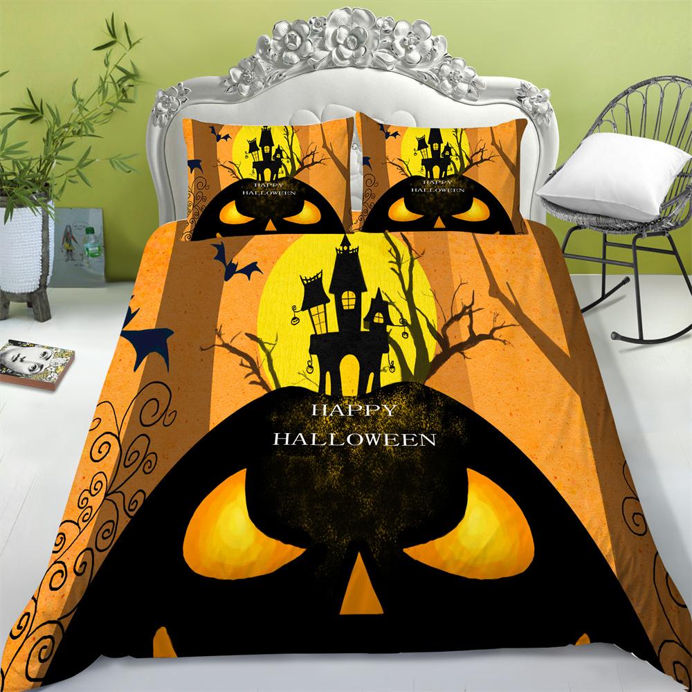 

Комплект пододеяльников для Хэллоуина, домашний текстиль, подушка с высоким пододеяльником, постельное белье королевского размера для мальчиков и девочек-подростков, мягкий комплект постельного белья EU Single 135x200cm