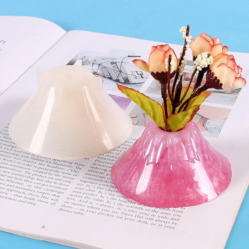 Resin Casting Candle Holder Silicone Mold Little Volcano Mirror Mold Suitable for Epoxy Candle Holder Family Table Decor