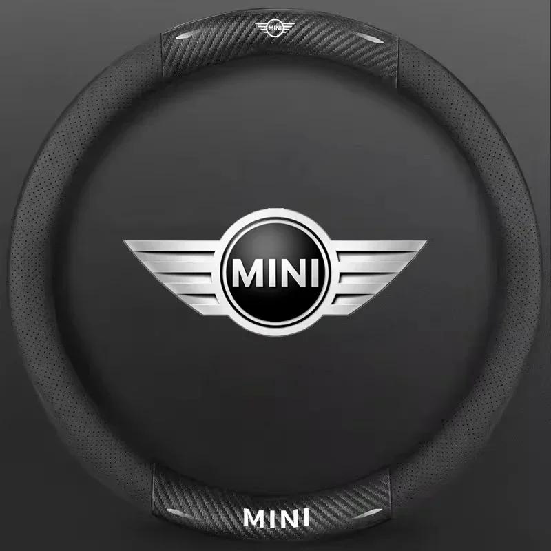 Pro BMW MINI JWC R54 R55 R56 R60 F54 F55 F56 F57 John Cooper S Clubman Countryman Auto Carbonové vlákno Kožený potah volantu