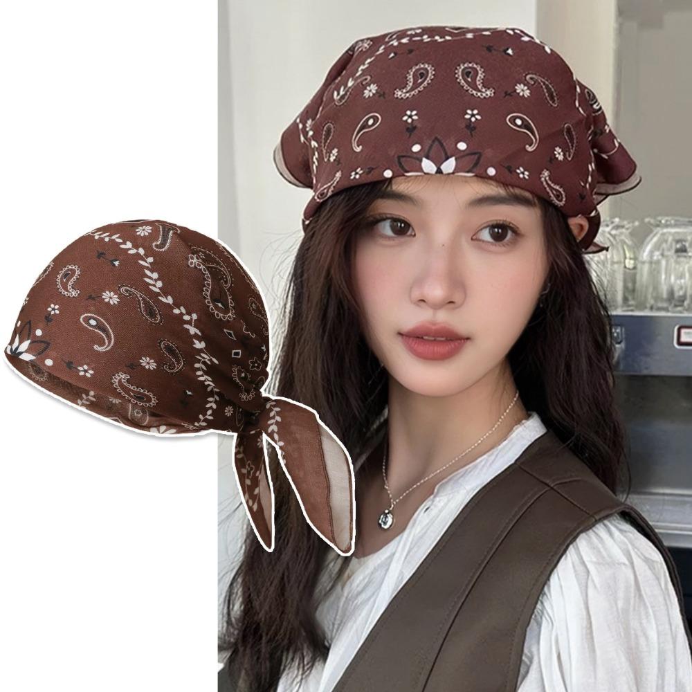 Y2K Small Square Scarf Geometric Shape Leopard Print Silk Scarf Elegant Satin Hijab Beach