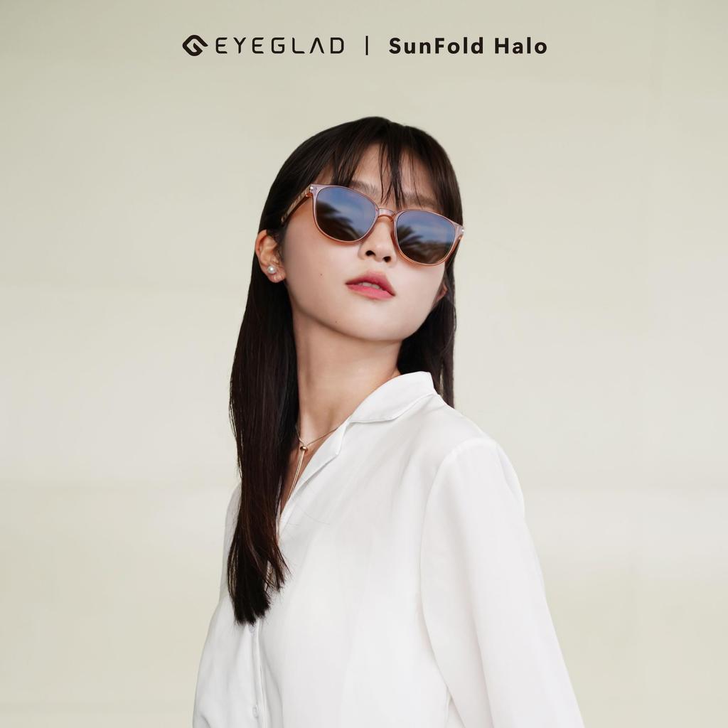 SUNFOLD HALO Folding Sunglasses UV400 LumiX Nylon Lenses Outdoor Casual Unisex Travel [EYEGLAD] High-Definition Seawater-Resistant (Amber/Brown
