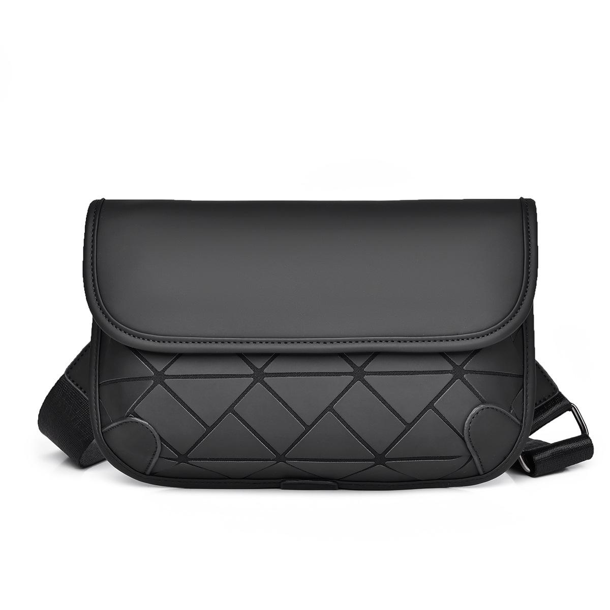 

Уличная мода сумка кроссбоди для мужчин, высококлассная ромбовидная сумка на одно плечо, большая вместимость, персонализированная и модная нагрудная сумка чёрный