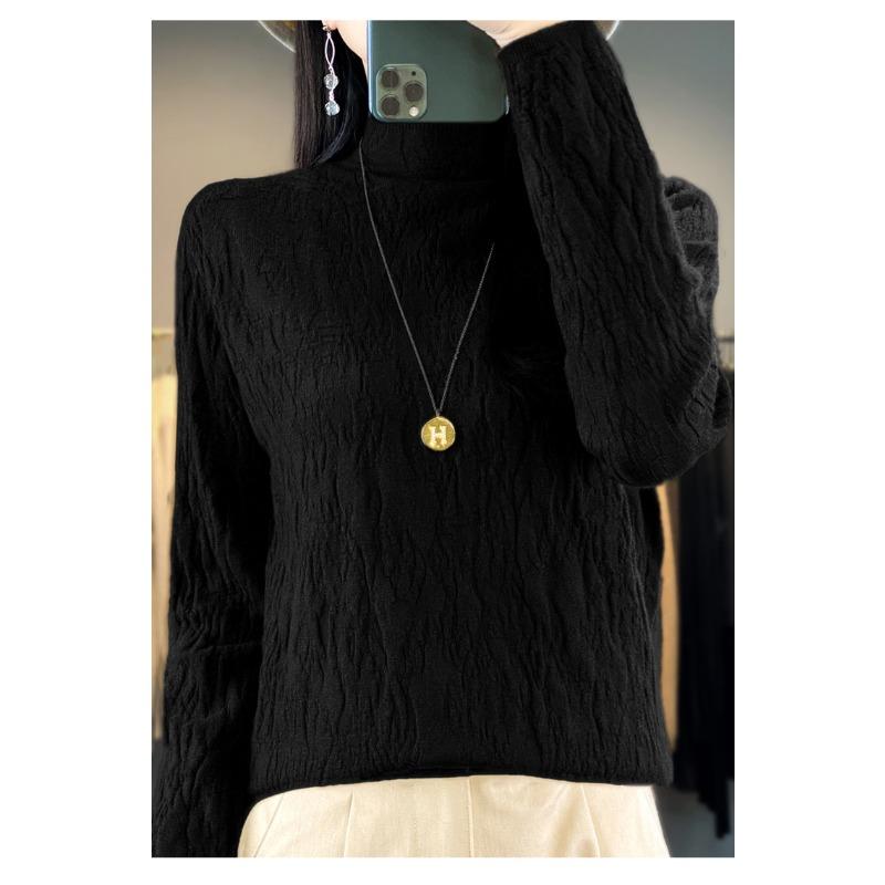 Semi-turtleneck bottoming shirt women's spring inner sweater autumn new high-end top slim-fit knitted sweater