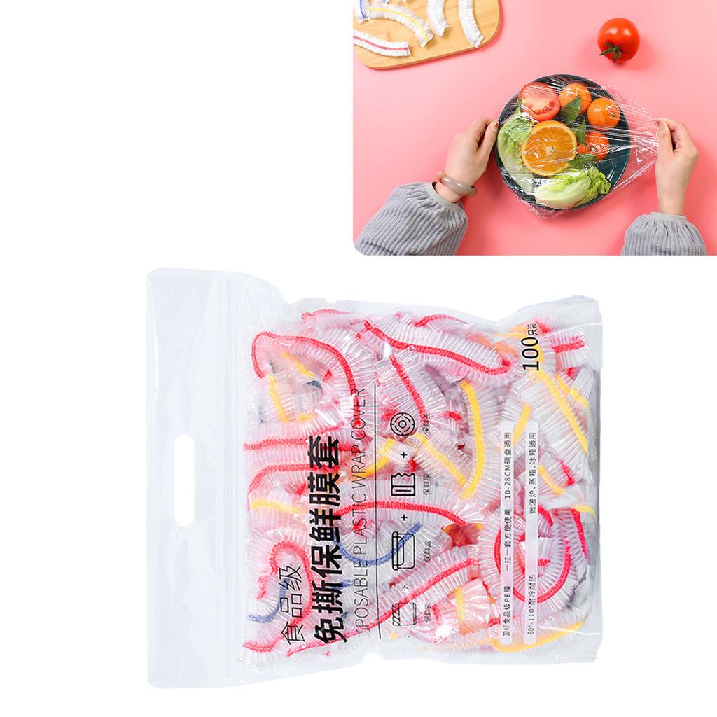 100PCS Disposable Bowl Covers Food Grade PE Stretchable Bowl Wrap Elastic Bowl Covers for Home