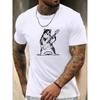 European Sizes Men'S Summer Casual Short-Sleeve T-Shirt Featuring a Bear Playing The Bass