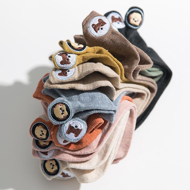 Warm Harajuku Cute Embroidery Animal Funny Socks Women Kawaii Japanese Skarpetki Socks Novelty Cotton Calcetines Mujer Sokken