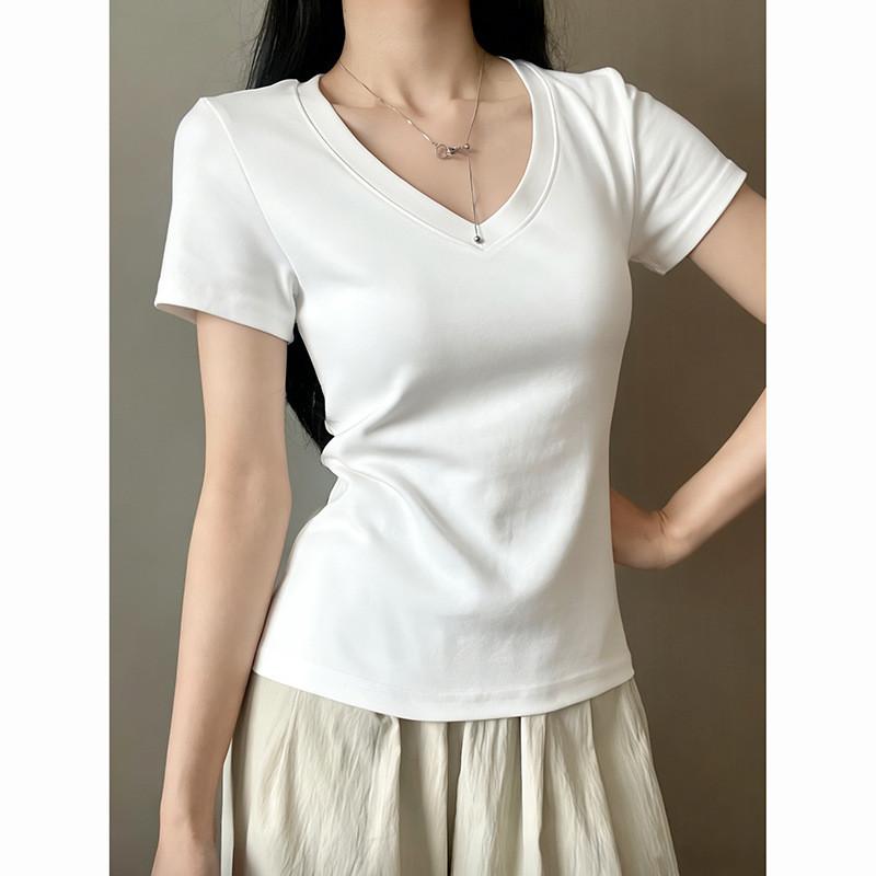 Summer New Slim Fit U Neck T Shirt For Women Casual Daily Wear With Soft Rayon Fabric