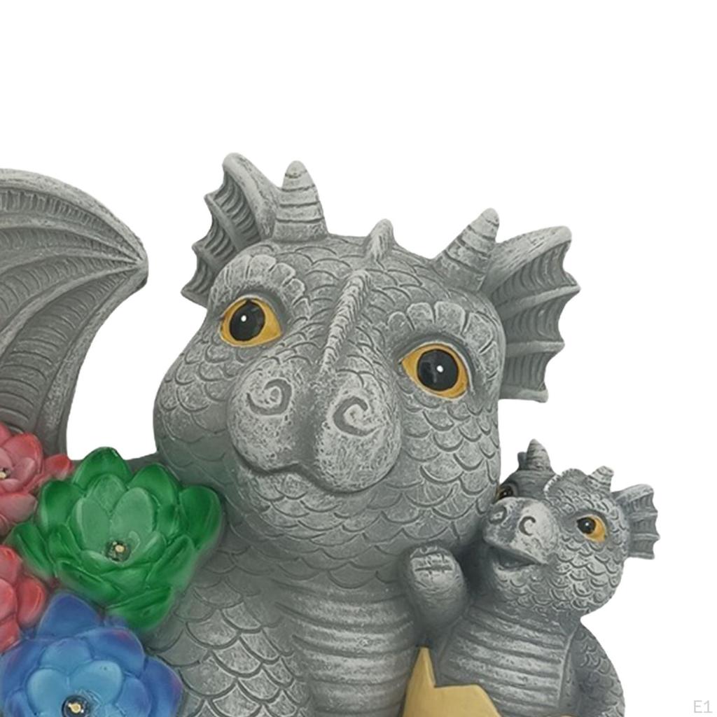 Solar-Gartenstatue, Drachenfigur, lustige Geburtstagsgeschenke für Frauen, Outdoor-Dekoration, niedliches Kunstharz