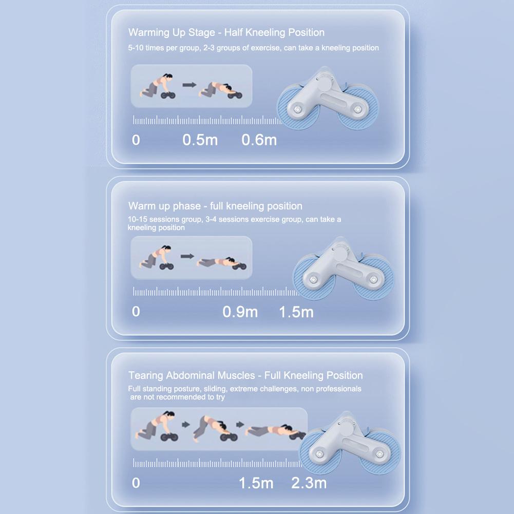 Abdominal Wheel Exerciser Dual Wheel Design Abdominal Fitness Wheel Automatic Rebound Anti-Slip for Bodybuilding Training