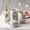 Creative Marble Ceramic Hand Sanitizer Lotion Separately Bottled Household Bathroom Hotel Press Cup Bathroom Accessories