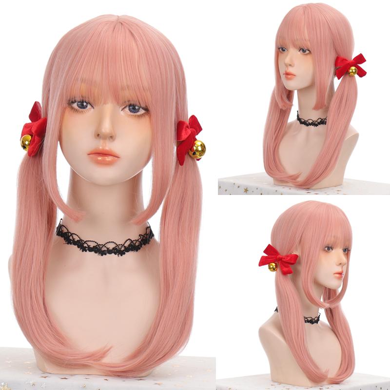 

Синтетический парик Леди Длинный серый мелирующий прямой парик с челкой для женщин Термостойкая розовая сетка