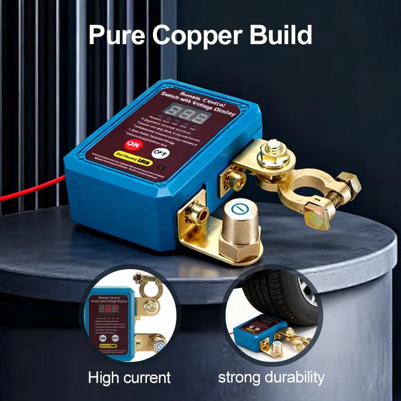 Auto Battery Master Switch with Remote, 240A Kill Switch 12V Remote Battery Disconnect Switch with Led Voltage Display Automatic