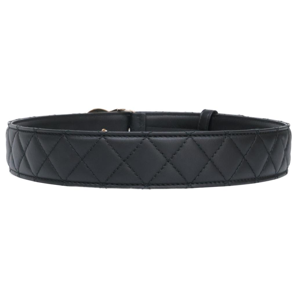 Chanel B25 P CC Logos Lammleder Matelasse Gürtel 65/26 Schwarz/GDHardwareGebraucht
