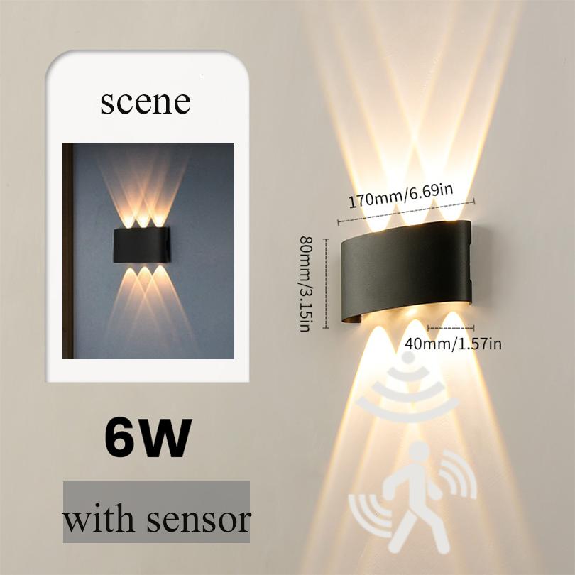 LED Wall Lamp LED Bulb Outdoor Motion Sensor Light Waterproof IP66 Wall Light Porch Garden Lights Living Room Street Stairs