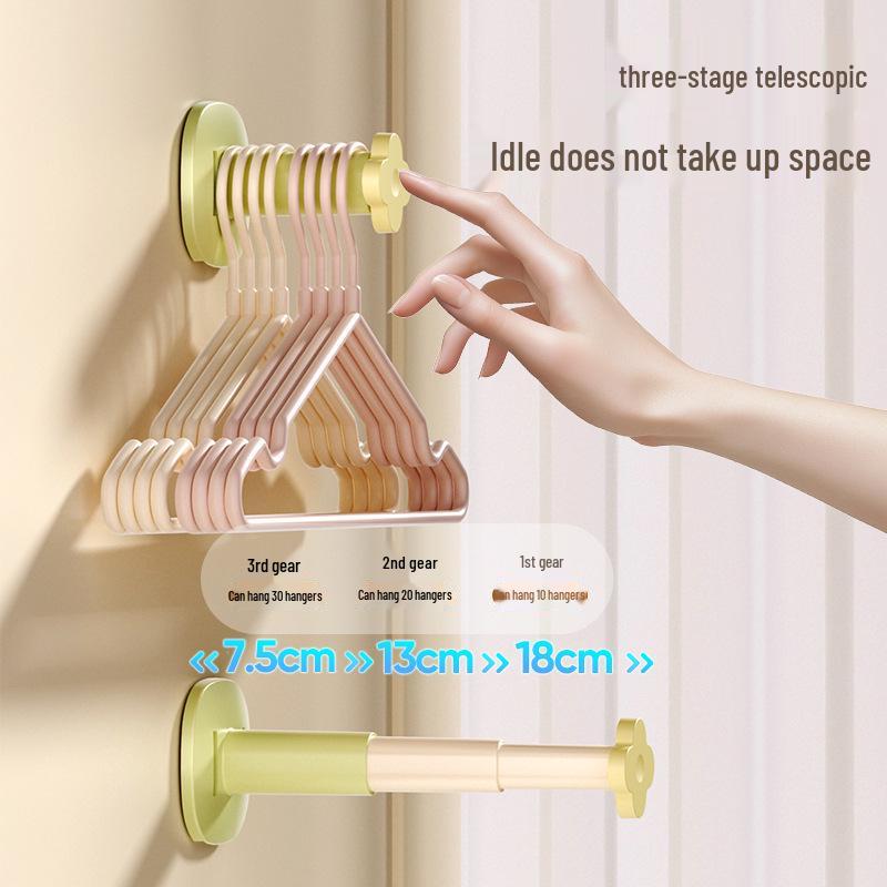 Wall-Mounted Retractable Clothes Hanger Rack - No Punch, No Trace Organizer for Home Balcony