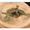 Ready-to-Display Metal Lizards Figurine Requiring No Assembly, with Curled Tail and Scale Texture for Desks or Shelves