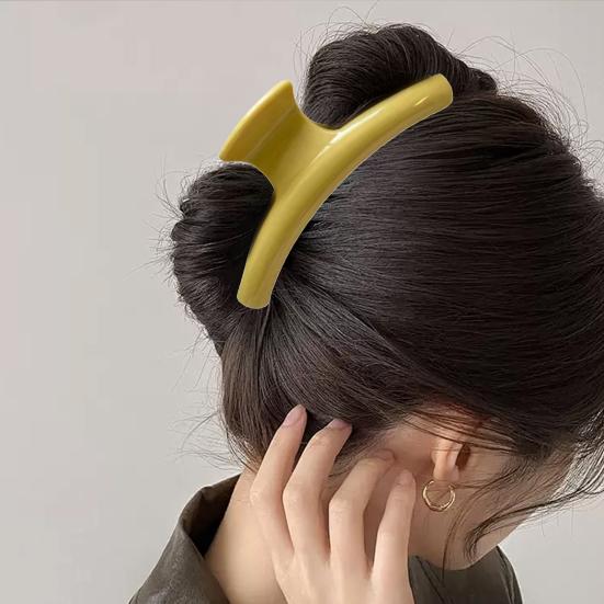 Hair Claw Anti-slip Teeth Large Shark Clip Dot Print Half-Tied Hair Strong Grip Back Head Hair Clip Hair Accessory