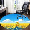 1pc Sunflower Field Office Round Area Rug, Indoor Mat Suitable For Office, Under Office Chairs Bedroom Living Room Home Decor, Room Deco