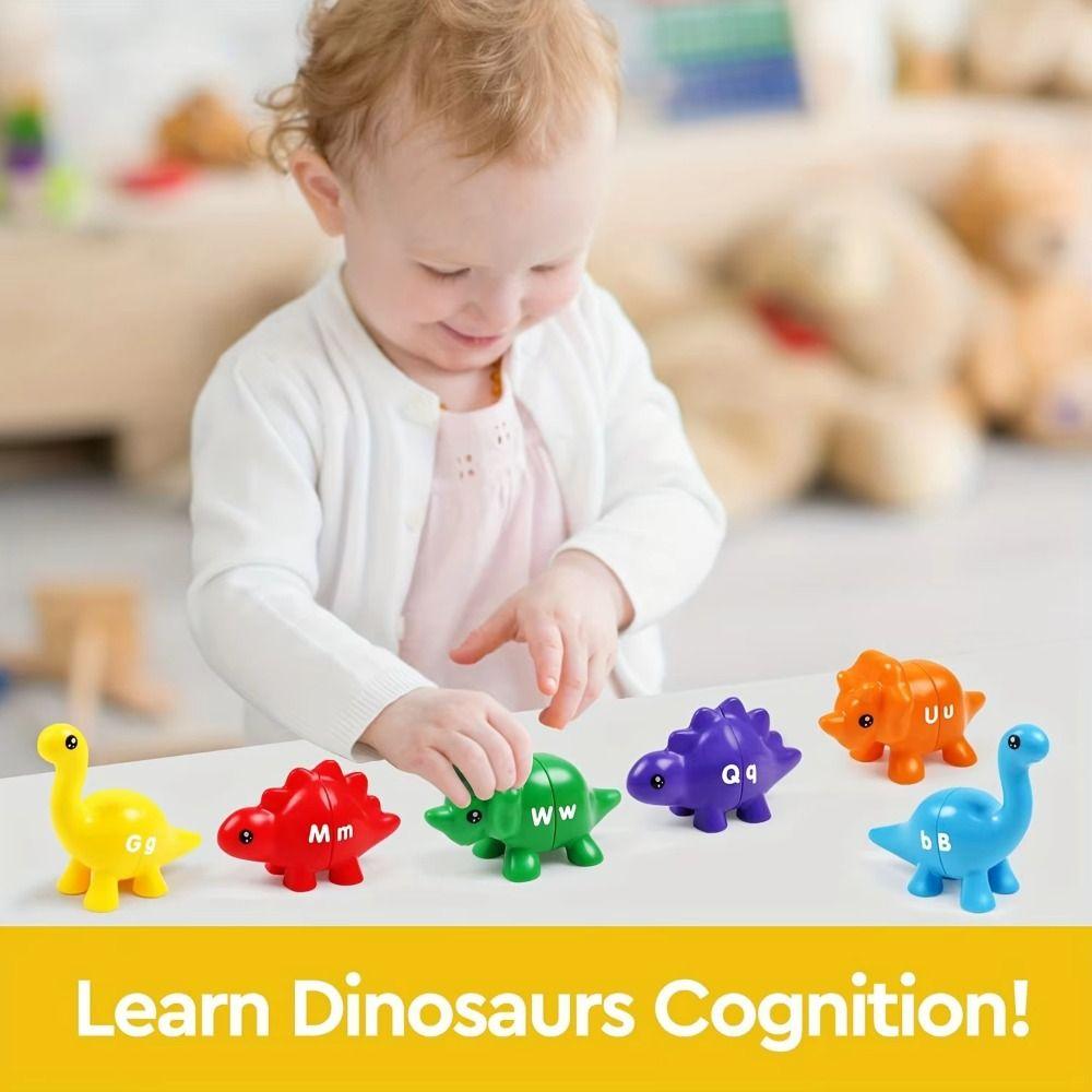 Plastic Letters Matching Letters Toy Double-Sided Dinosaur Alphabet Sensory Toys  Children'S Gift