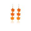 Elegant Maple Leaf Tassel Earrings - Red Acrylic Dangles for a Face-Slimming Effect