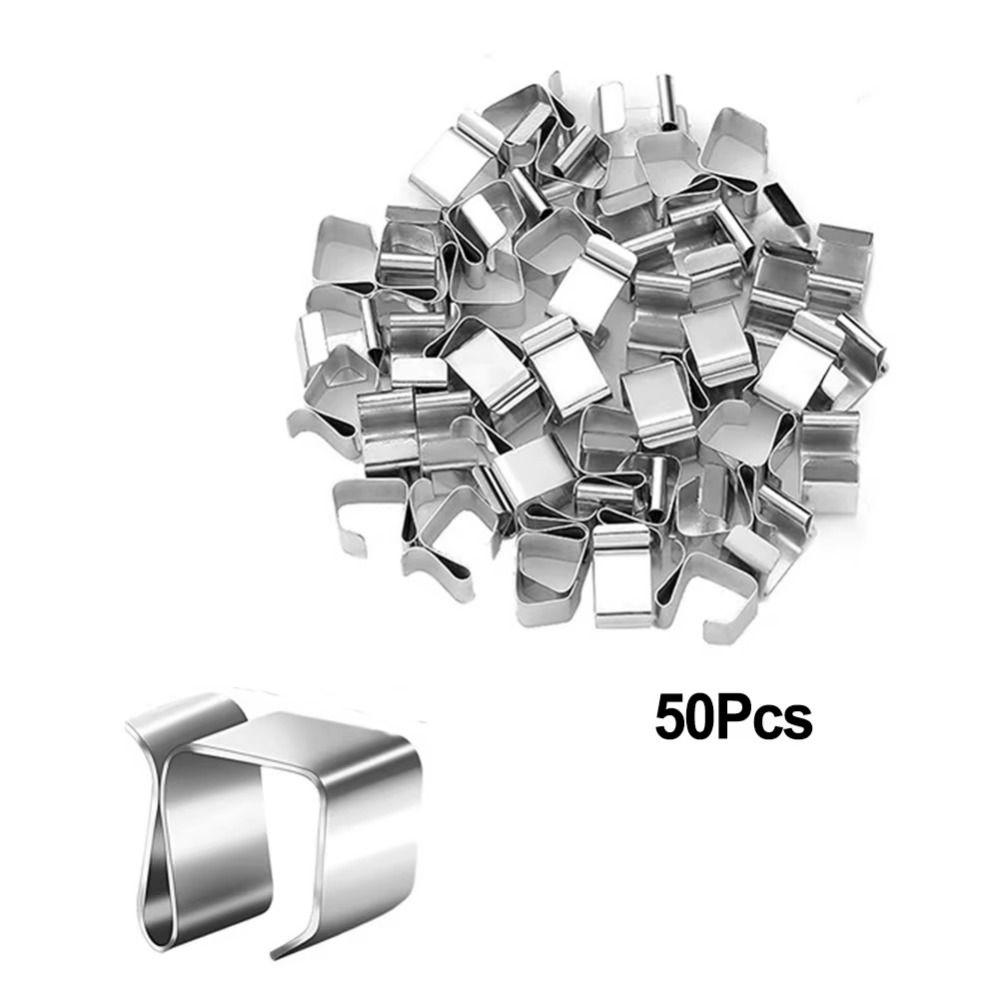 50Pcs Stable Christmas Light Clips Metal Gutter Hangers  Home Party Decoration