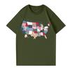 Damen Rundhals Bedrucktes Kurzarm T-Shirt Top