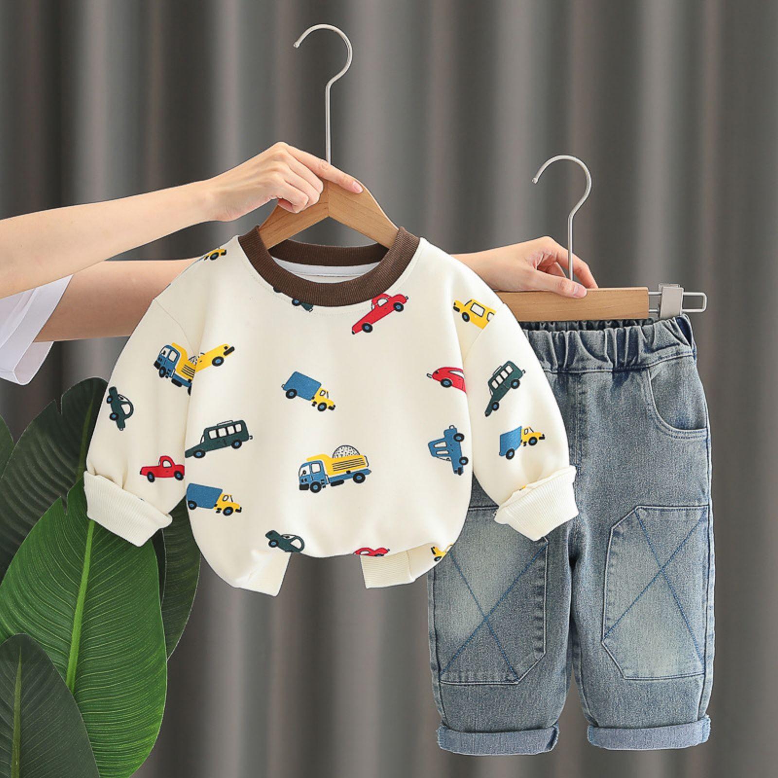 

Kids Casual Long-Sleeve Set, Comfortable Daily Wear Outfits 90